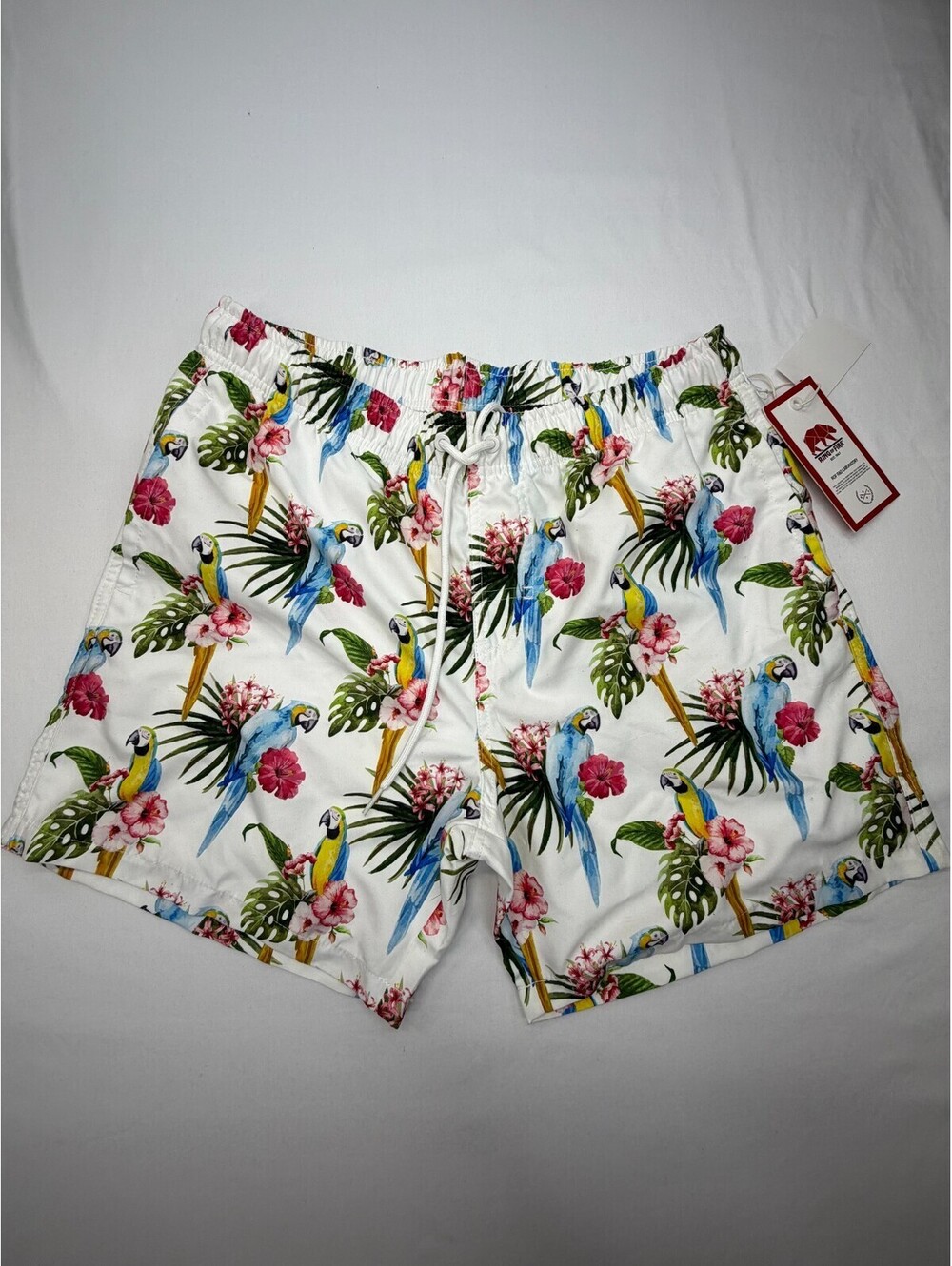 Ring of Fire Men's Shorts Swim Trunks Drawstring PolyesterSize L Multicolor NWT